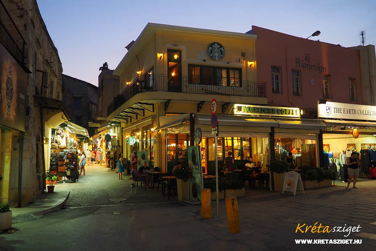 Chania város taverna Krétán, Görögország