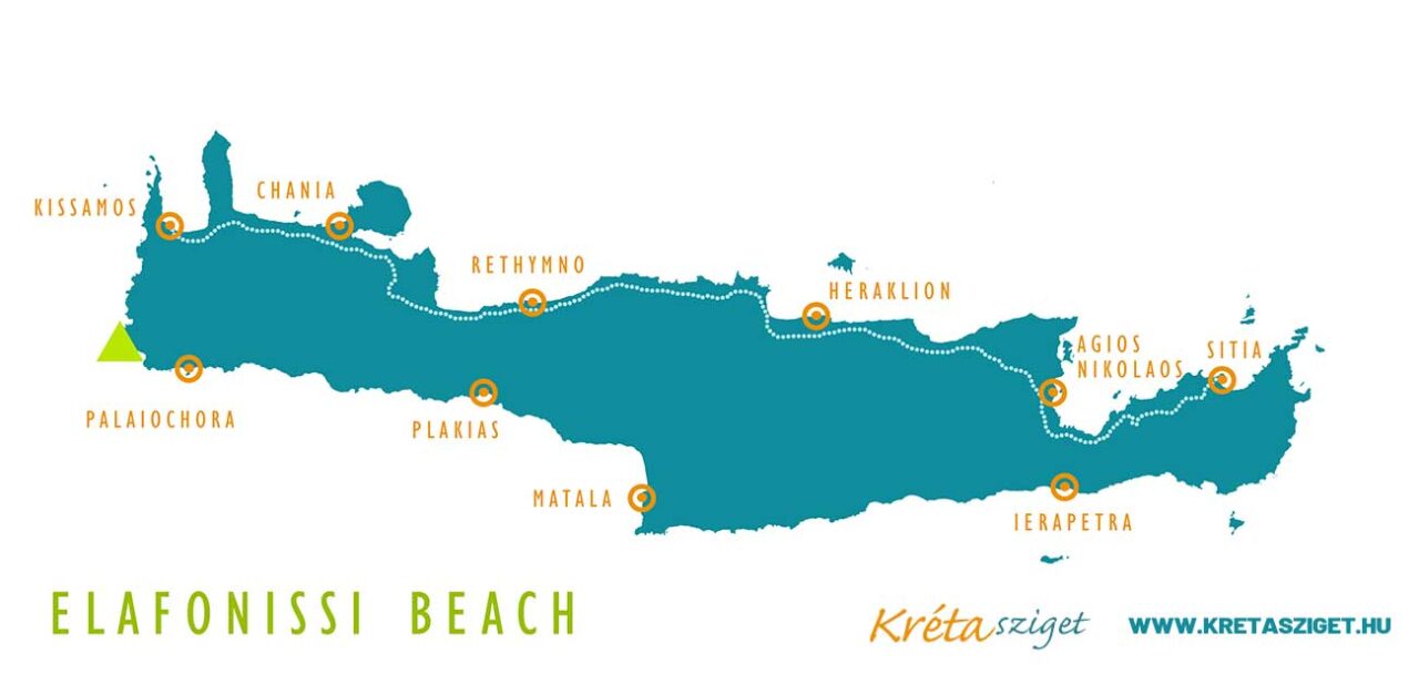 Elafonissi beach Kréta térkép
