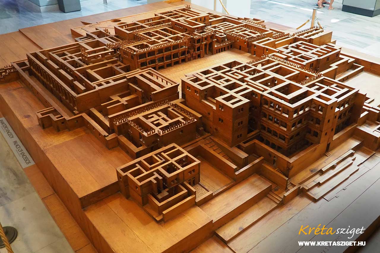Knosszosz modellje, Mínosz király palotájának ábrázolása, melynek alagsorában építették a labirintust