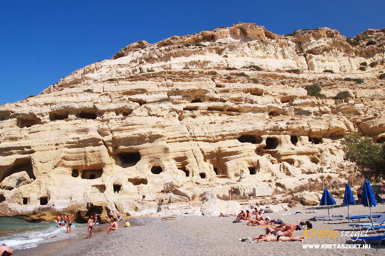 Matala strand hippi sziklaüreg